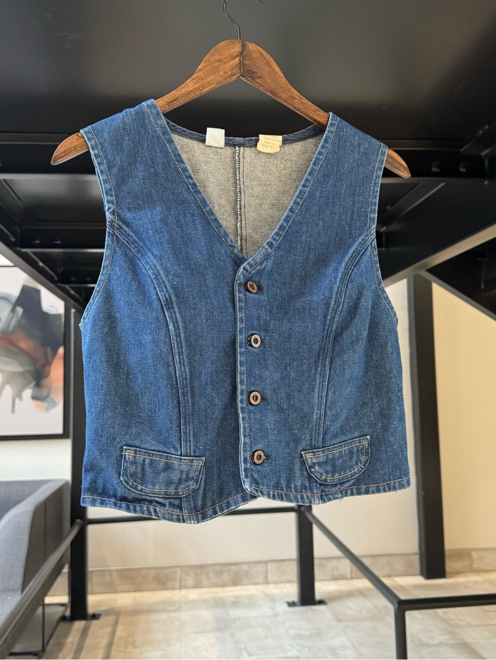 100% 70’s / 80’s Cotton Vintage Wrangler Denim Vest Women's Size Large